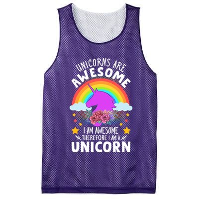 Unicorns Are Awesome I Am Awesome Therefore I Am A Unicorn Mesh Reversible Basketball Jersey Tank