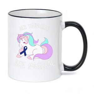 Unicorn ALS Awareness , ALS Warrior 11oz Black Color Changing Mug