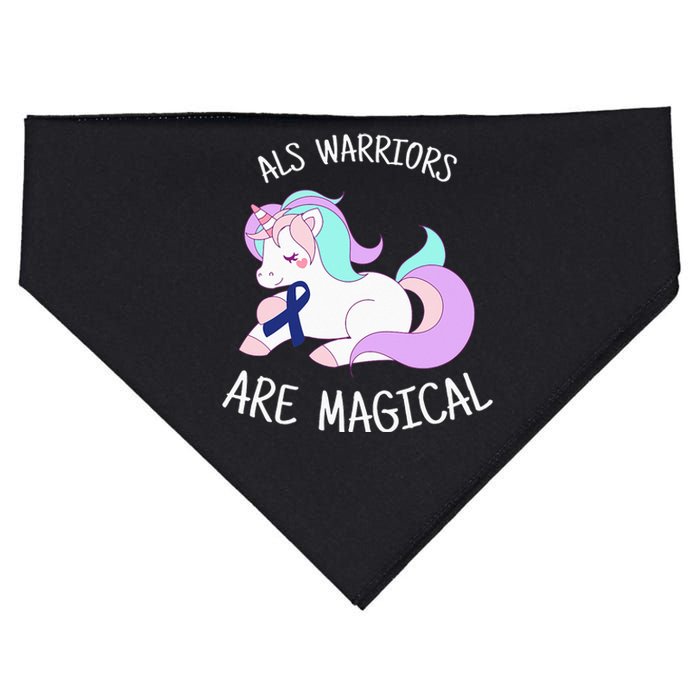 Unicorn ALS Awareness , ALS Warrior USA-Made Doggie Bandana