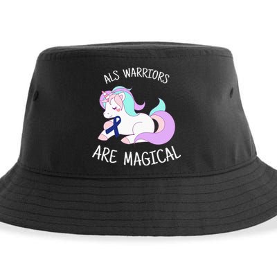 Unicorn ALS Awareness , ALS Warrior Sustainable Bucket Hat