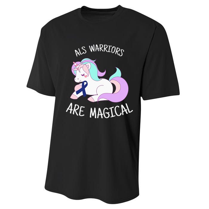 Unicorn ALS Awareness , ALS Warrior Performance Sprint T-Shirt