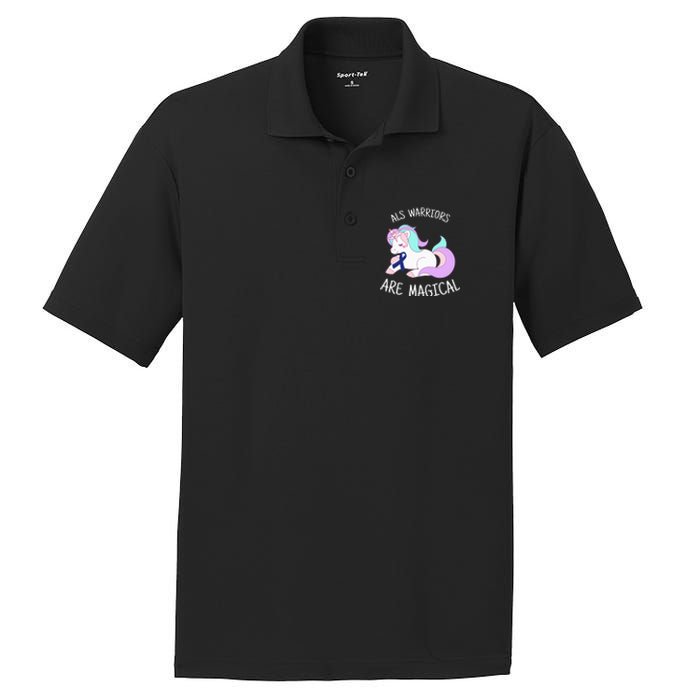 Unicorn ALS Awareness , ALS Warrior PosiCharge RacerMesh Polo