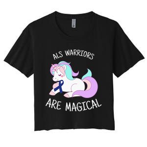 Unicorn ALS Awareness , ALS Warrior Women's Crop Top Tee