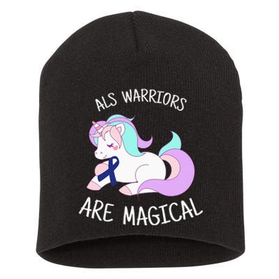 Unicorn ALS Awareness , ALS Warrior Short Acrylic Beanie