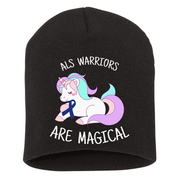 Unicorn ALS Awareness , ALS Warrior Short Acrylic Beanie