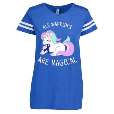 Unicorn ALS Awareness , ALS Warrior Enza Ladies Jersey Football T-Shirt