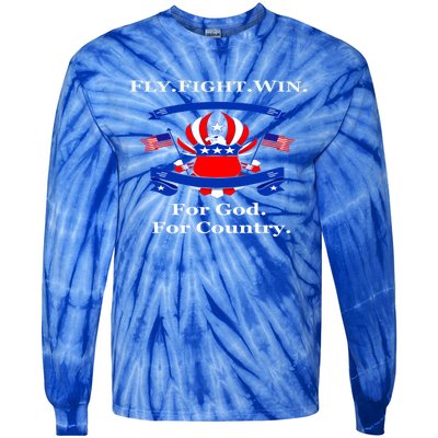 Us Academy Air Force Patriot Fly Fight Win Day Usa Gift Tie-Dye Long Sleeve Shirt