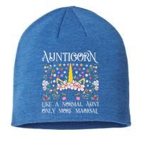 Unicorn Aunt Aunticorn Funny Auntie Floral Funny Gift Unty Cute Gift Sustainable Beanie