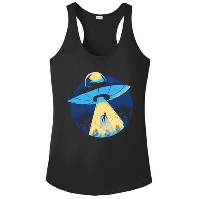 Ufo Alien Abduction Flying Saucer Area 51 Conspiracy Ladies PosiCharge Competitor Racerback Tank