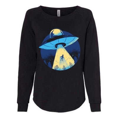 Ufo Alien Abduction Flying Saucer Area 51 Conspiracy Womens California Wash Sweatshirt