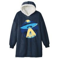 Ufo Alien Abduction Flying Saucer Area 51 Conspiracy Hooded Wearable Blanket