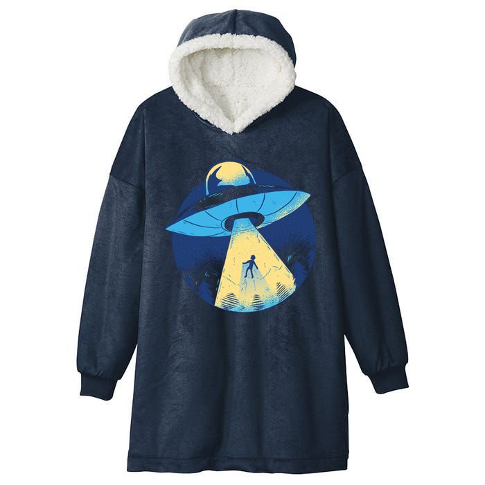 Ufo Alien Abduction Flying Saucer Area 51 Conspiracy Hooded Wearable Blanket