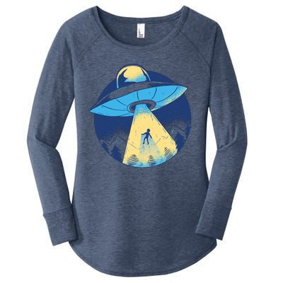 Ufo Alien Abduction Flying Saucer Area 51 Conspiracy Women's Perfect Tri Tunic Long Sleeve Shirt