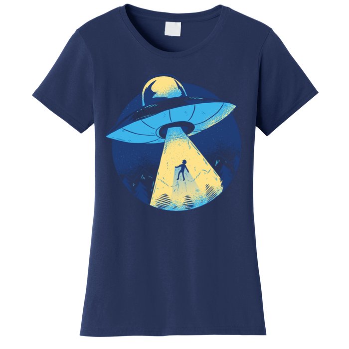 Ufo Alien Abduction Flying Saucer Area 51 Conspiracy Women's T-Shirt