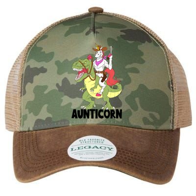 Unicorn Aunt Aunticorn Riding Dinosaur Trex Cow Sheriff Funny Gift Legacy Tie Dye Trucker Hat