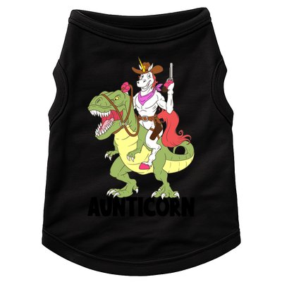 Unicorn Aunt Aunticorn Riding Dinosaur Trex Cow Sheriff Funny Gift Doggie Tank