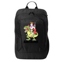 Unicorn Aunt Aunticorn Riding Dinosaur Trex Cow Sheriff Funny Gift City Backpack