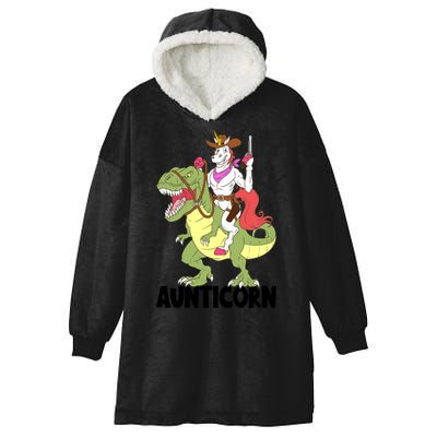 Unicorn Aunt Aunticorn Riding Dinosaur Trex Cow Sheriff Funny Gift Hooded Wearable Blanket