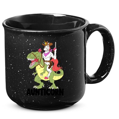 Unicorn Aunt Aunticorn Riding Dinosaur Trex Cow Sheriff Funny Gift 15oz Campfire Ceramic Mug