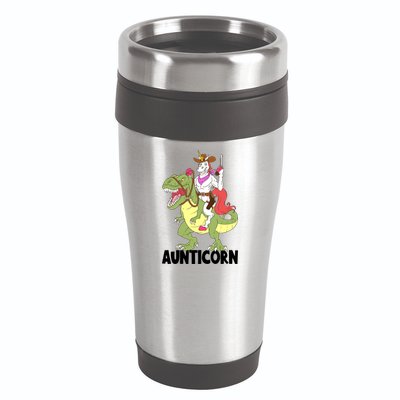 Unicorn Aunt Aunticorn Riding Dinosaur Trex Cow Sheriff Funny Gift 16oz Travel Tumbler