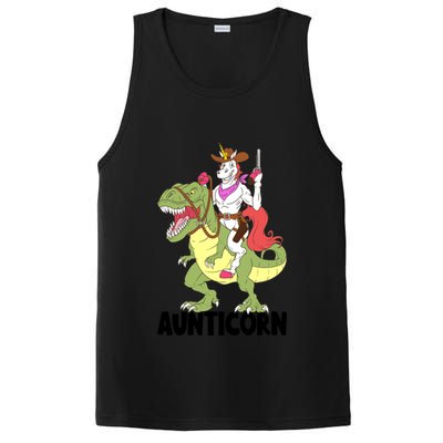 Unicorn Aunt Aunticorn Riding Dinosaur Trex Cow Sheriff Funny Gift PosiCharge Competitor Tank