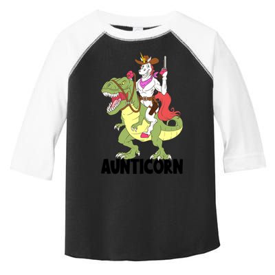 Unicorn Aunt Aunticorn Riding Dinosaur Trex Cow Sheriff Funny Gift Toddler Fine Jersey T-Shirt