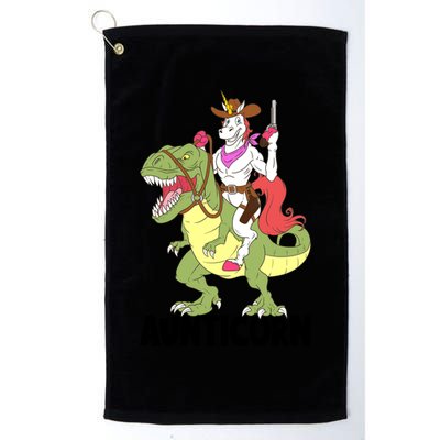 Unicorn Aunt Aunticorn Riding Dinosaur Trex Cow Sheriff Funny Gift Golf Towel