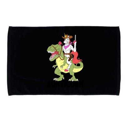 Unicorn Aunt Aunticorn Riding Dinosaur Trex Cow Sheriff Funny Gift Microfiber Hand Towel