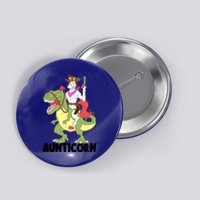 Unicorn Aunt Aunticorn Riding Dinosaur Trex Cow Sheriff Funny Gift Button