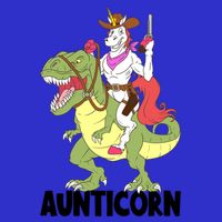 Unicorn Aunt Aunticorn Riding Dinosaur Trex Cow Sheriff Funny Gift Button