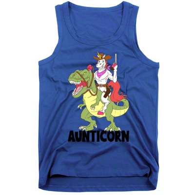 Unicorn Aunt Aunticorn Riding Dinosaur Trex Cow Sheriff Funny Gift Tank Top