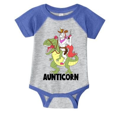 Unicorn Aunt Aunticorn Riding Dinosaur Trex Cow Sheriff Funny Gift Infant Baby Jersey Bodysuit