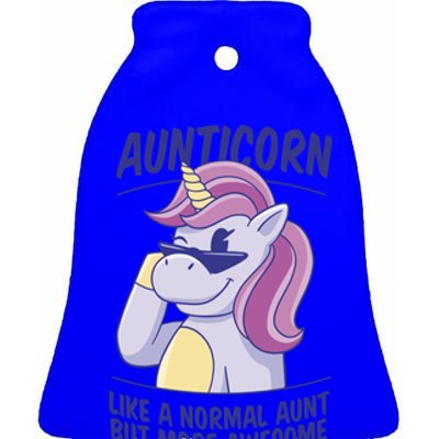 Unicorn Aunticorn Aunt Awesome Gift Ceramic Bell Ornament