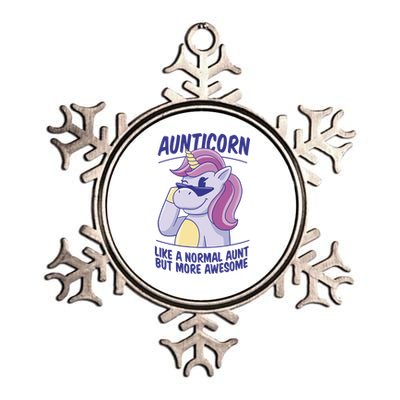 Unicorn Aunticorn Aunt Awesome Gift Metallic Star Ornament