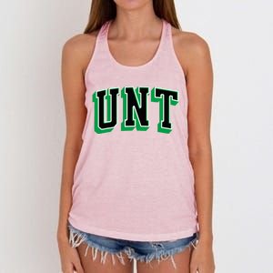 UNT Athletic Arch College University ! Alumni Women's Knotted Racerback Tank