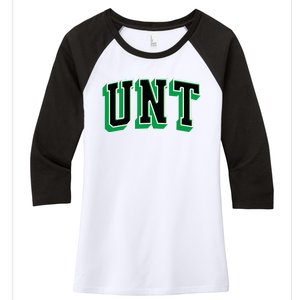 UNT Athletic Arch College University ! Alumni Women's Tri-Blend 3/4-Sleeve Raglan Shirt