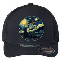 Ufo Aliens And Bigfoot Impressionist Style Novelty Uap Flexfit Unipanel Trucker Cap