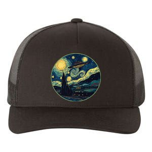 Ufo Aliens And Bigfoot Impressionist Style Novelty Uap Yupoong Adult 5-Panel Trucker Hat