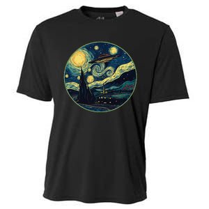 Ufo Aliens And Bigfoot Impressionist Style Novelty Uap Cooling Performance Crew T-Shirt