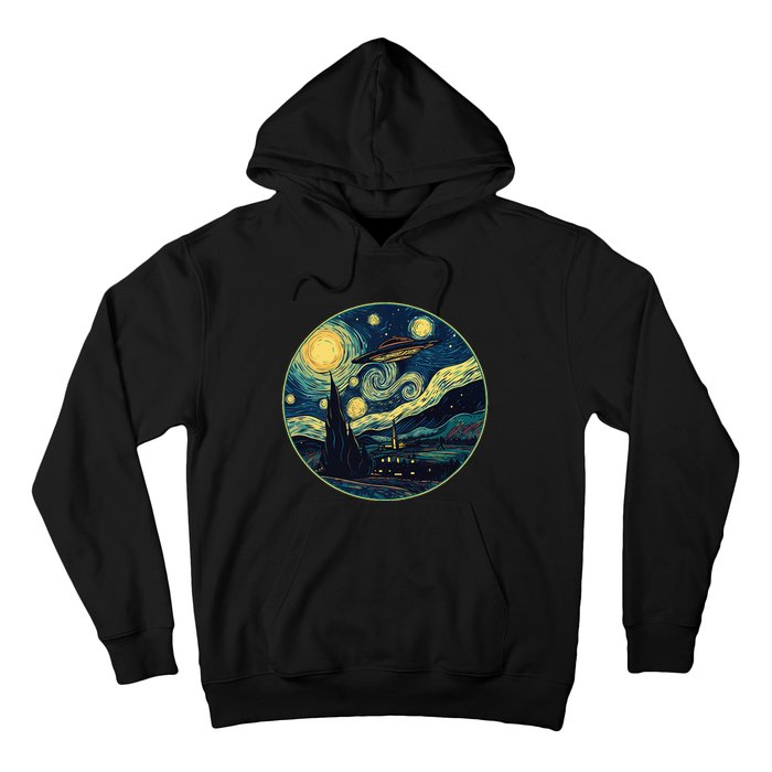 Ufo Aliens And Bigfoot Impressionist Style Novelty Uap Hoodie