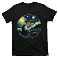 Ufo Aliens And Bigfoot Impressionist Style Novelty Uap T-Shirt