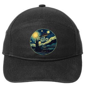 Ufo Aliens And Bigfoot Impressionist Style Novelty Uap 7-Panel Snapback Hat