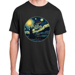 Ufo Aliens And Bigfoot Impressionist Style Novelty Uap Adult ChromaSoft Performance T-Shirt