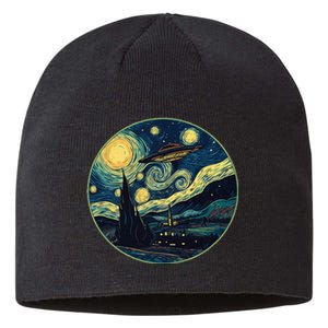 Ufo Aliens And Bigfoot Impressionist Style Novelty Uap Sustainable Beanie