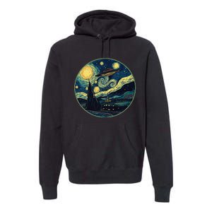 Ufo Aliens And Bigfoot Impressionist Style Novelty Uap Premium Hoodie