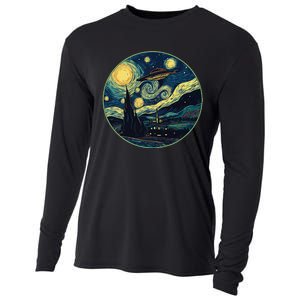 Ufo Aliens And Bigfoot Impressionist Style Novelty Uap Cooling Performance Long Sleeve Crew