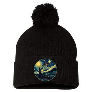 Ufo Aliens And Bigfoot Impressionist Style Novelty Uap Pom Pom 12in Knit Beanie