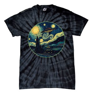 Ufo Aliens And Bigfoot Impressionist Style Novelty Uap Tie-Dye T-Shirt