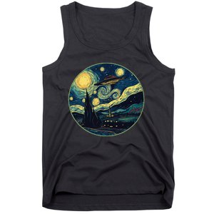 Ufo Aliens And Bigfoot Impressionist Style Novelty Uap Tank Top