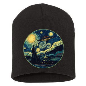 Ufo Aliens And Bigfoot Impressionist Style Novelty Uap Short Acrylic Beanie